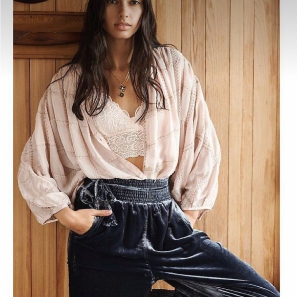 Anthropologie Velvet Joggers Navy EUC Size S - Picture 1 of 6